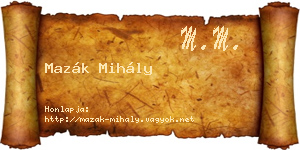 Mazák Mihály névjegykártya