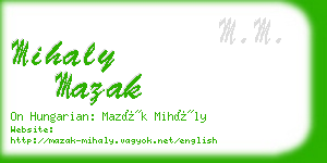 mihaly mazak business card